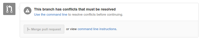 Github PR conflict example