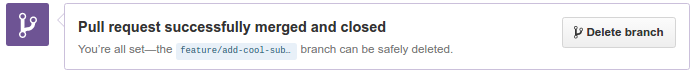 Github PR merge delete branch example